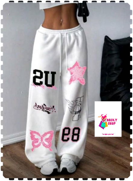 Pantalon jogging imprimé femme