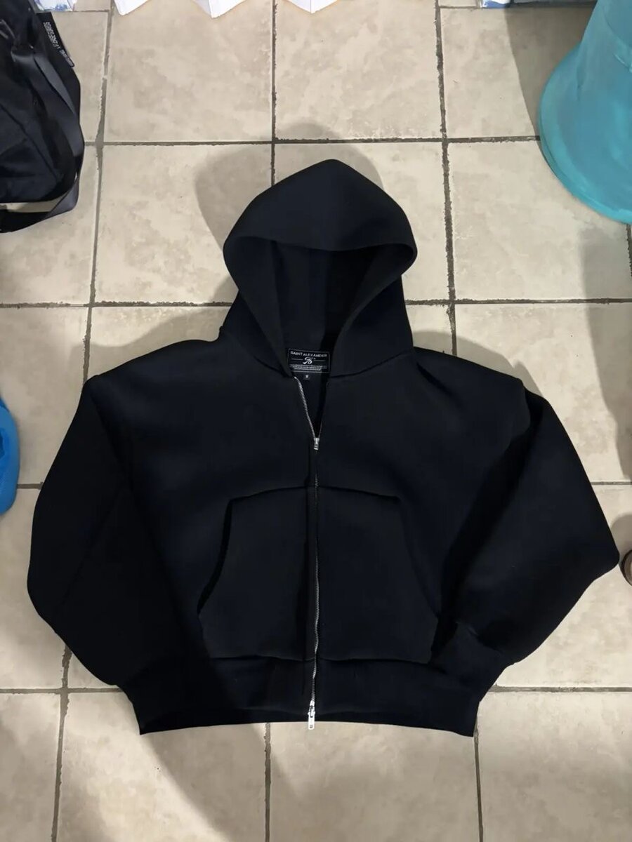 Veste à capuche noire homme