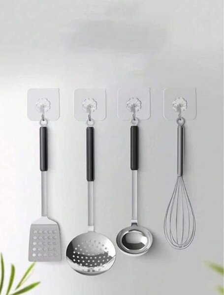 Crochets adhésifs muraux transparents