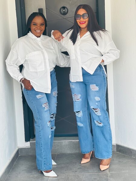 Ripped boyfriend jeans