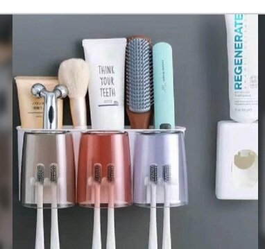 Bathroom brush stand with 3cups