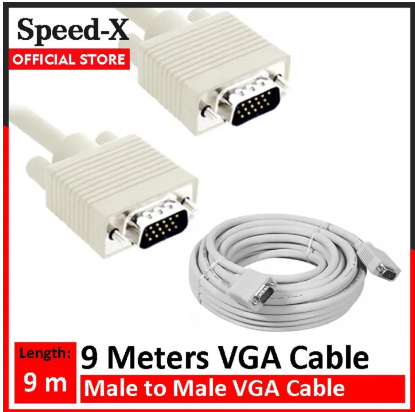 SpeedX VGA Cable 9 meters (29.5 Feet) Male to Male VGA for PC