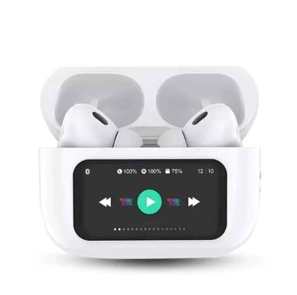 MG AirPods With Display - 2nd Gen AirPods With Screen With Digital Display feature Wireless Heavy Bass Earbuds with Bluetooth 5.0