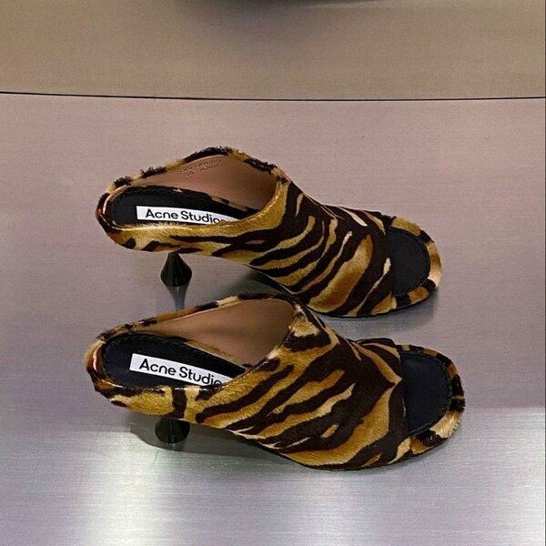 Acne Studios tiger print heeled mules