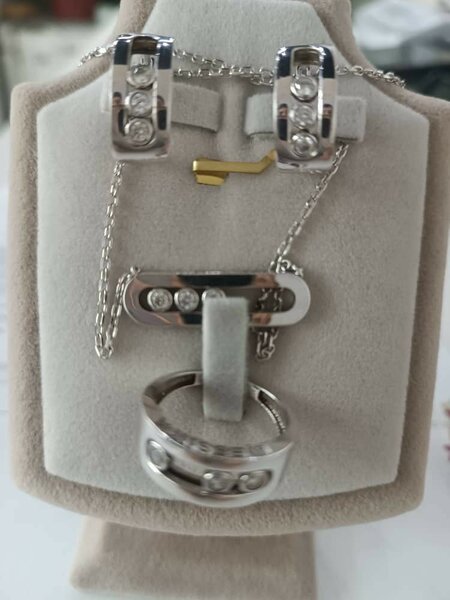 Комплект из белого золото 585 пробы (14К)