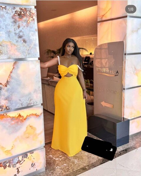 Robe jaune élégante soirée