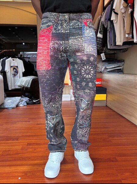 Jeans patchwork uniques homme