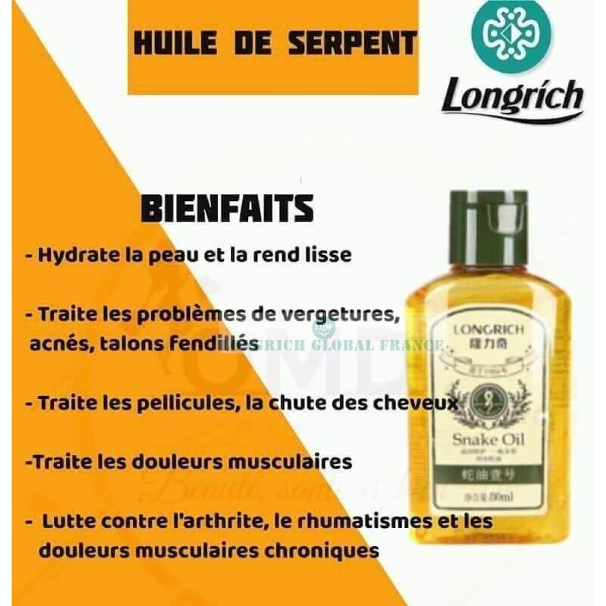Huile de Serpent Longrich 120ml