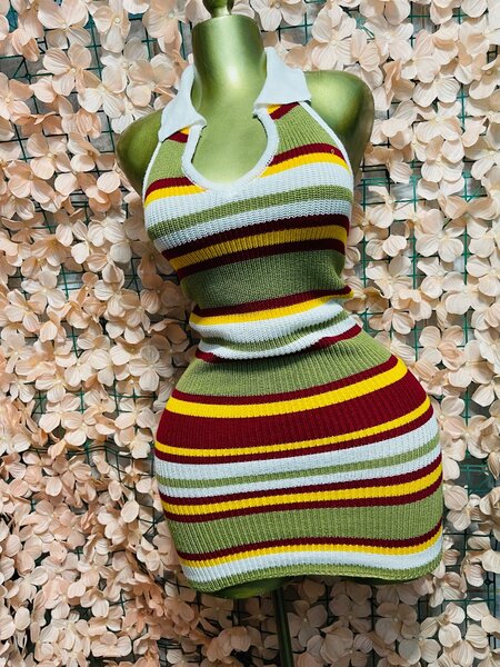 Robe Tricot Rayée Femme