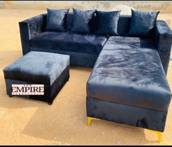 Sofa with ottoman, black color