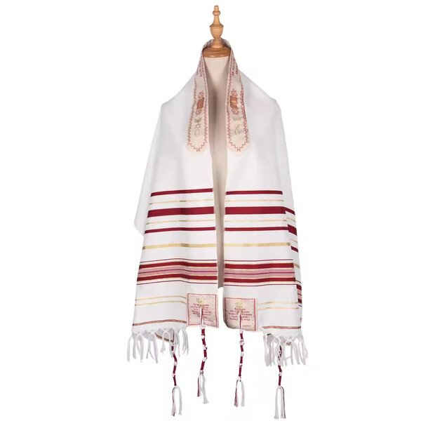 Elegant Prayer Shawl with Stripes