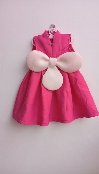 Robe Fille Rose Noeud Papillon