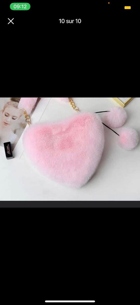 Sac cœur en peluche doux