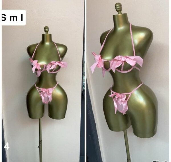 Ensemble lingerie sexy rose