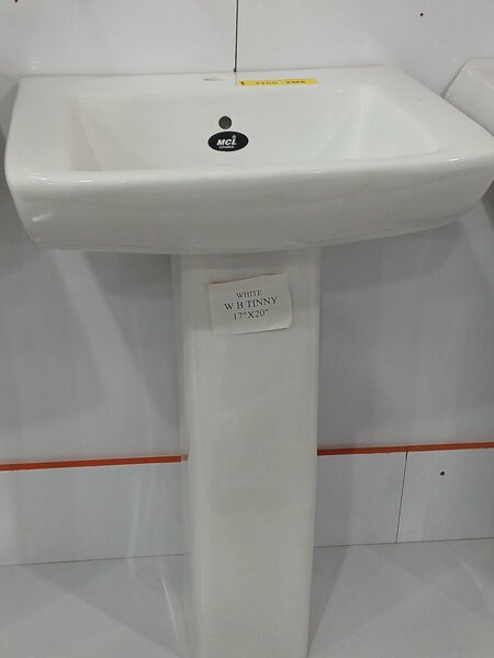 MCL CERAMIC HAND BASIN WITH PEDESTAL 20x17