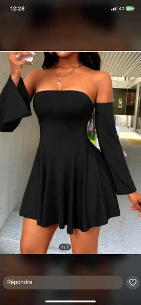 Robe Noire Épaule Dénudée