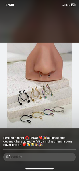 Piercing d'aimant en acier inoxydable