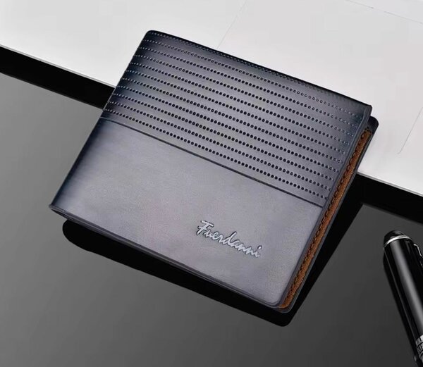 Portefeuille d'affaires en cuir PU pour homme bleu nuit