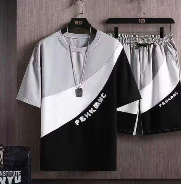 Ensemble T-shirt et Short Bicolore Homme