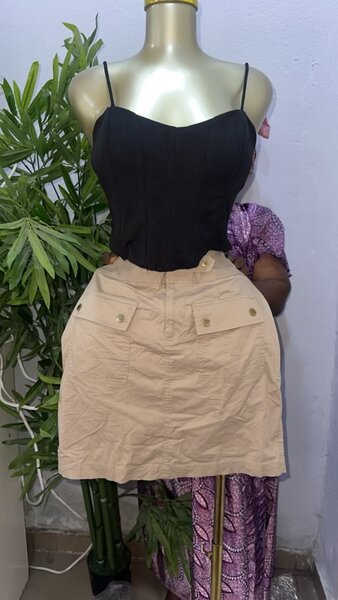 Jupe Beige Élégante Femme