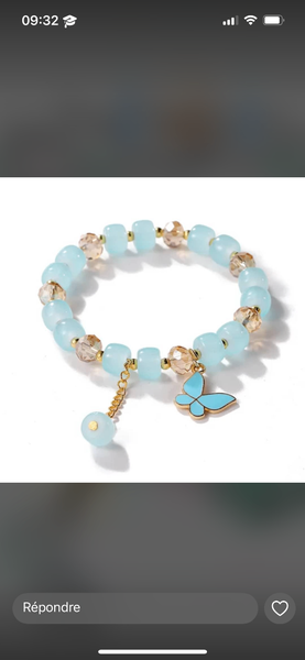 Bracelet perles papillon