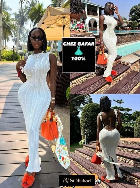 Robe Moulante Blanc Élégante