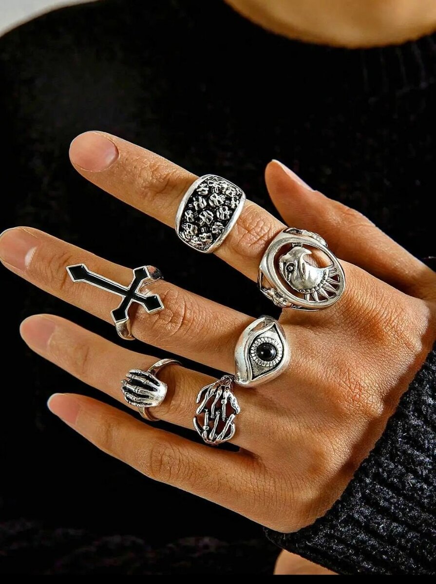 Bague gothique en acier inoxydable