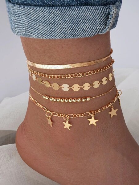 Bracelets de cheville dorés tendance