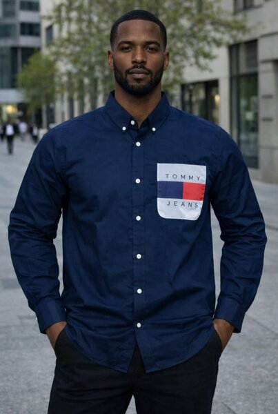 Chemise homme Tommy Jeans bleu marine