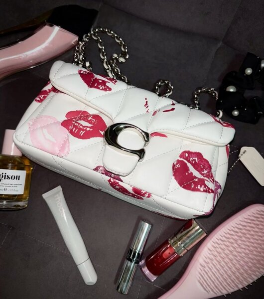 Sac à main imprimé lèvres
