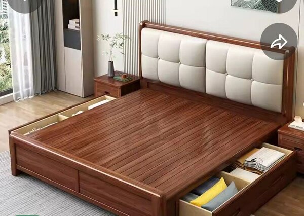 Lit en bois avec rangement moderne