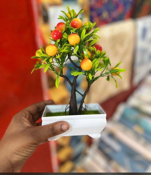 Artificial flowers in a pot