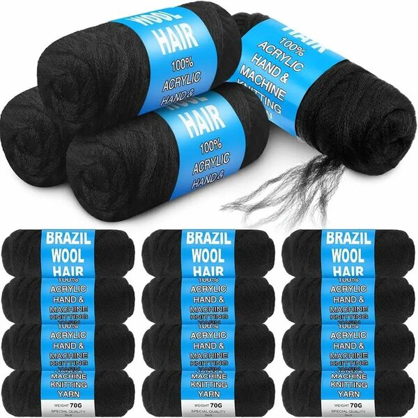 Fil Acrylique Noir pour Tricot
