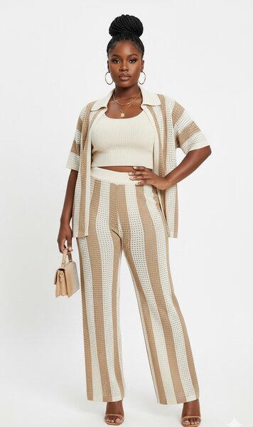 Ensemble tricot à rayures