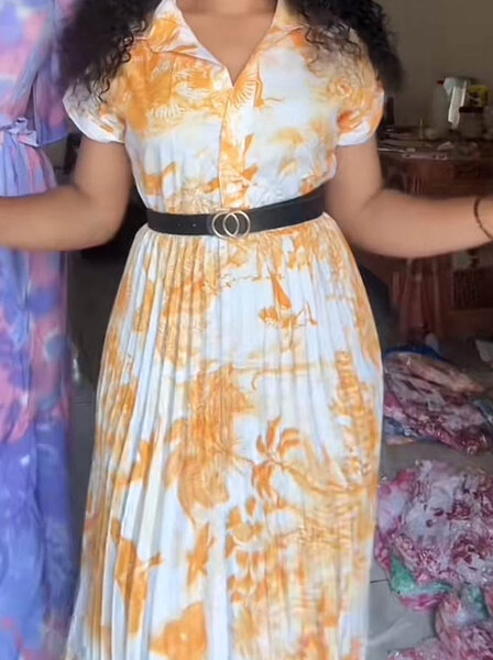 Robe longue fluide imprimée