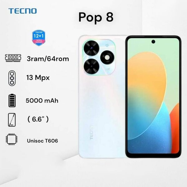 Tecno Pop 8 - 64Go - 3Go Ram