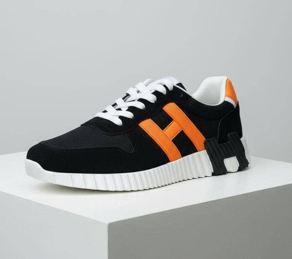 Baskets Homme Noir et Orange