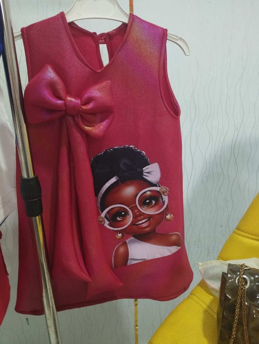 Robe Enfant avec Nœud et Imprimé