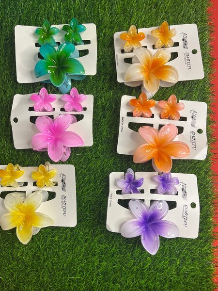 Pinces à cheveux fleur colorées
