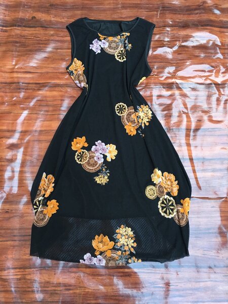 Black floral dress