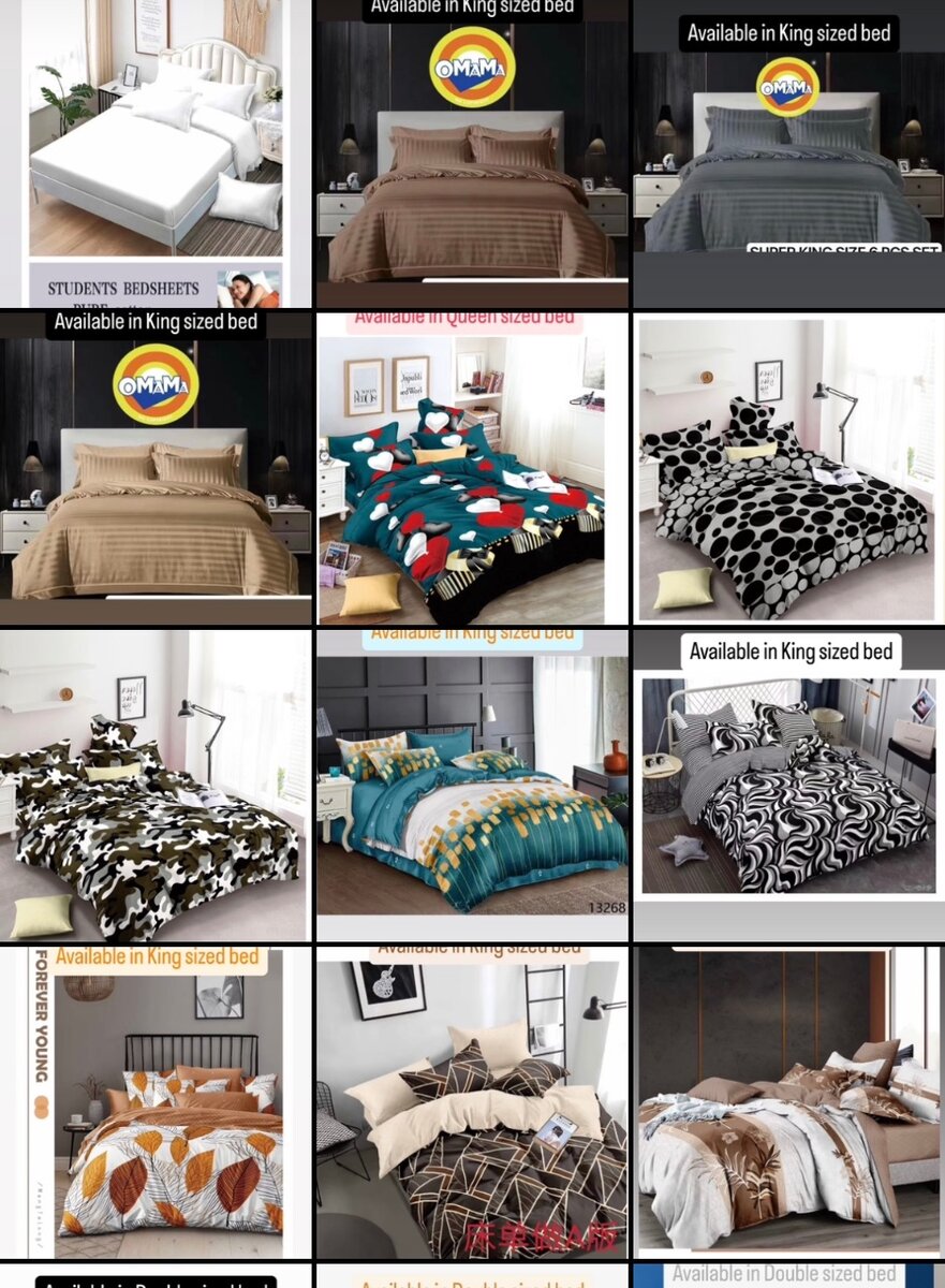 Bedsheets with pillow cases