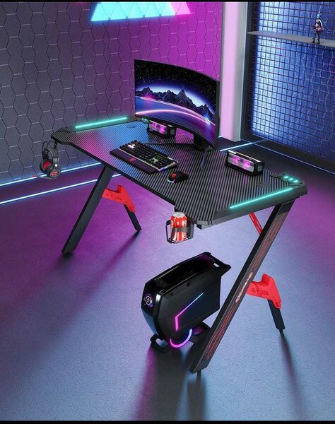 RGB LIGHTING GAMING AND COMPUTER DESK
