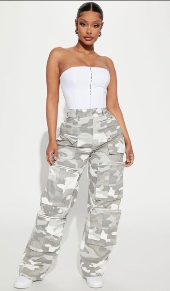 Ladies sides puckets cargo pants