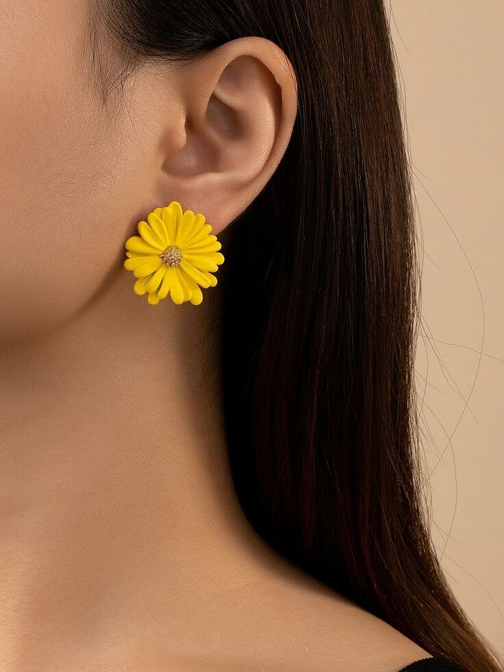 Boucles d'oreilles fleur jaunes