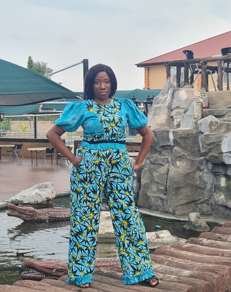Two-piece outfit in ankara