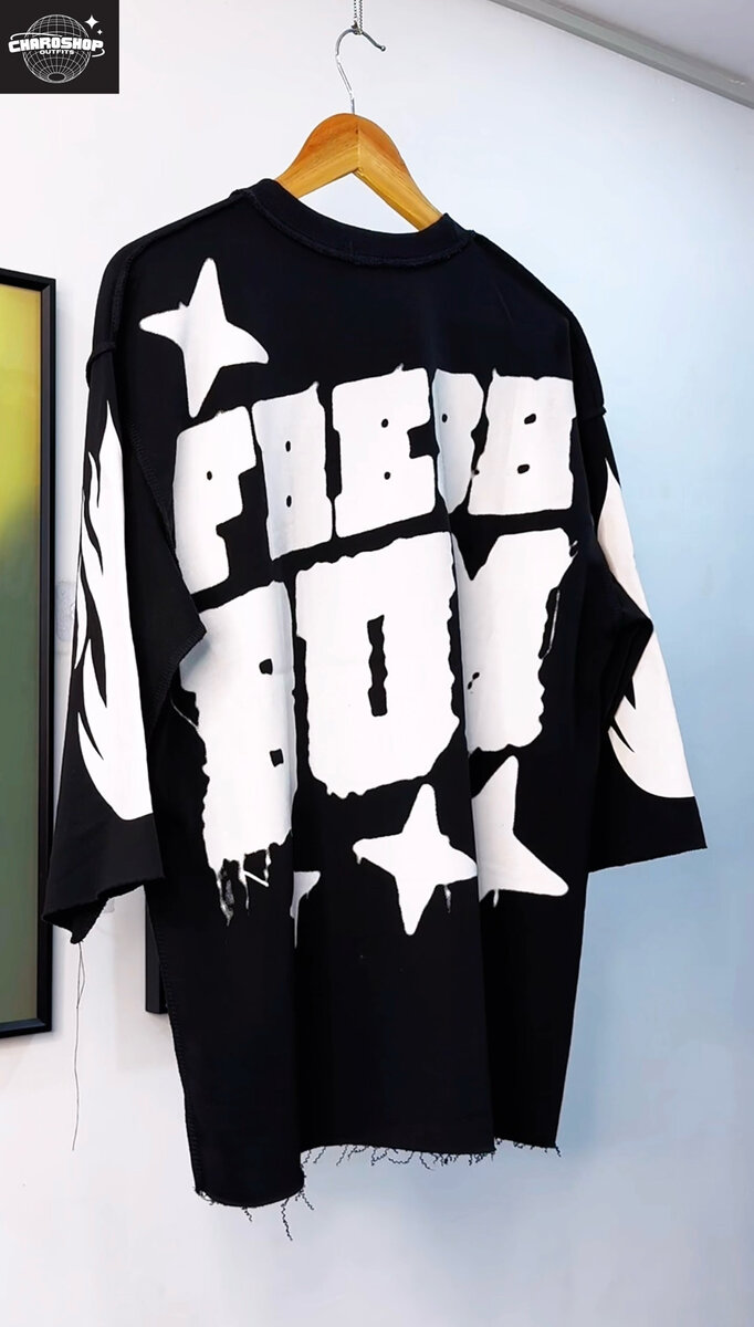 T-shirt oversize noir graphique