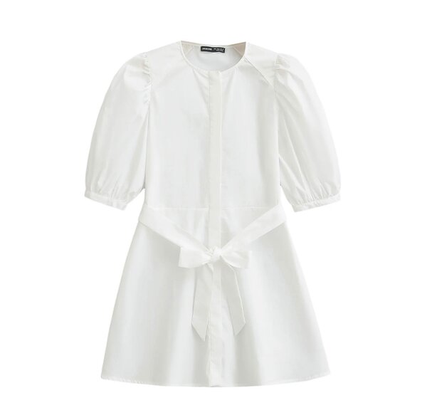 Crew neck short sleeved dresses