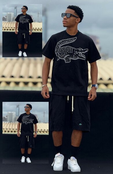 T-shirt en coton avec crocodile