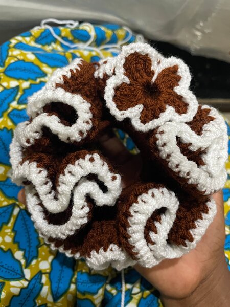 Chouchou tricoté bicolore