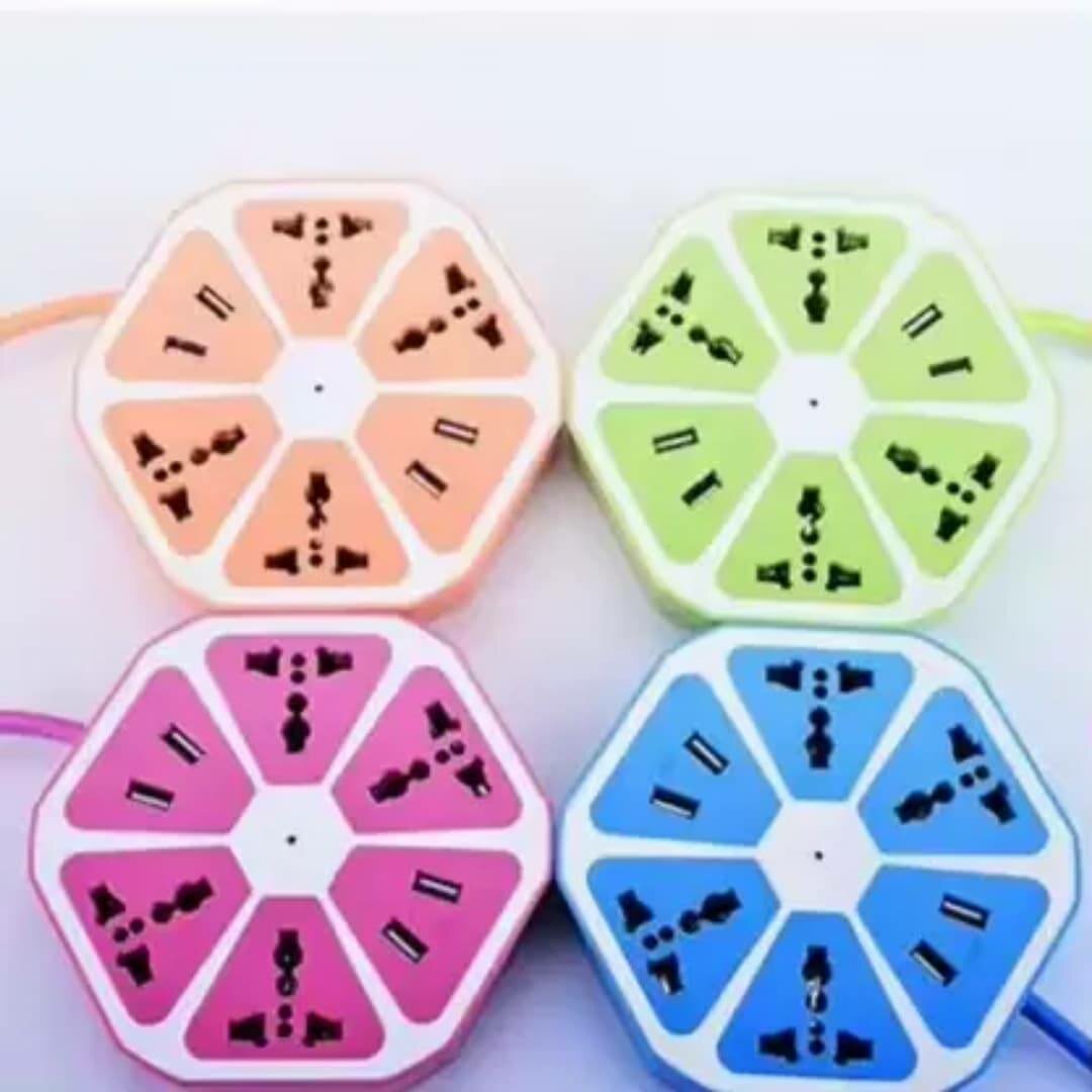 Multiprise Hexagonale USB Colorée